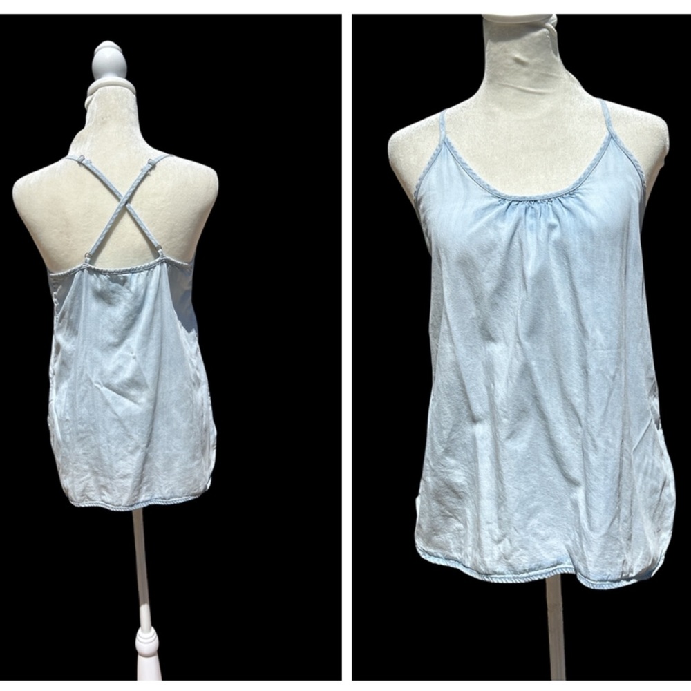 Gap 1969 Top Camisole Denim Spaghetti Crisscross Straps Adjustable Small